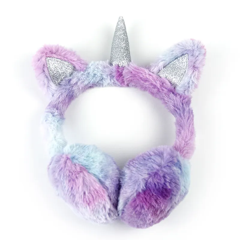 Custom Warmer Ear Muffs Cute Unicorn Outdoor Winter Plush Children Girls Earmuffs Ear Warmer with Logo