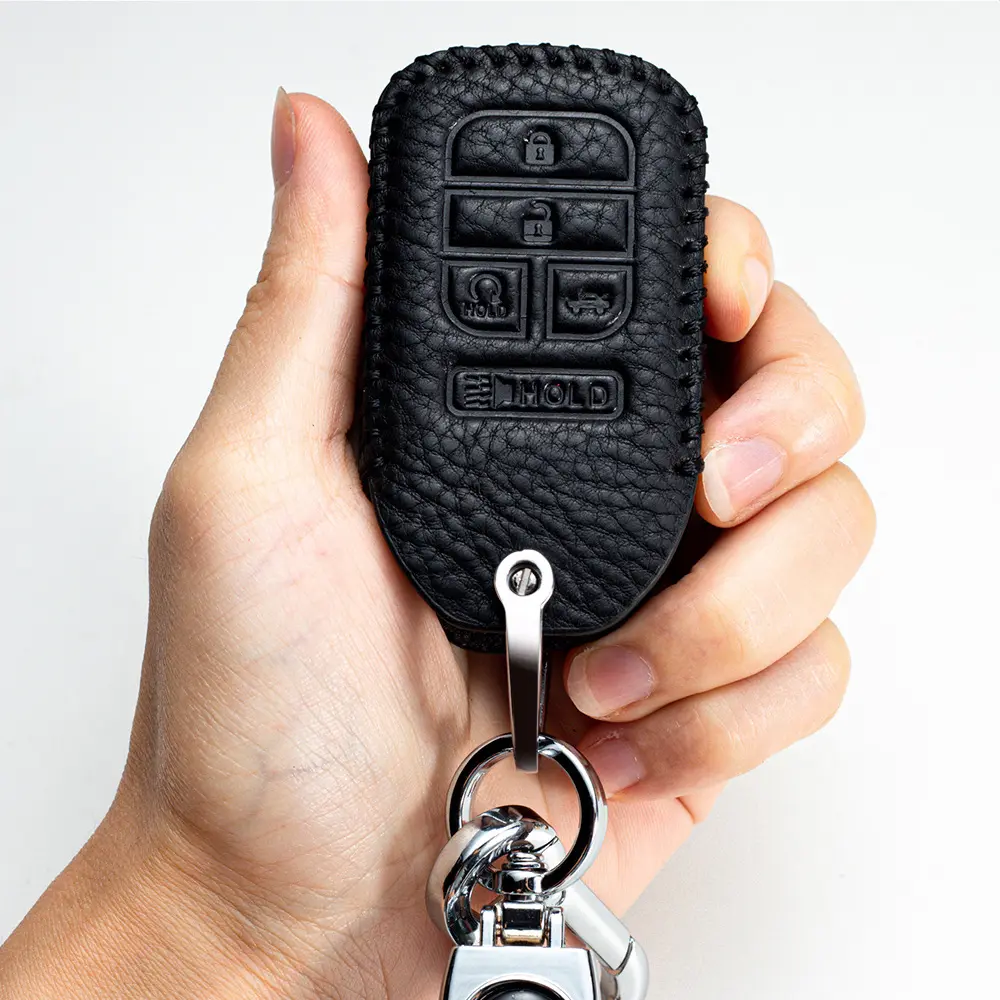 Factory Wholesale High Quality Soft Leather Key Cover Case For All Models Key Holder Car Keyring Chain Customized Car Logo