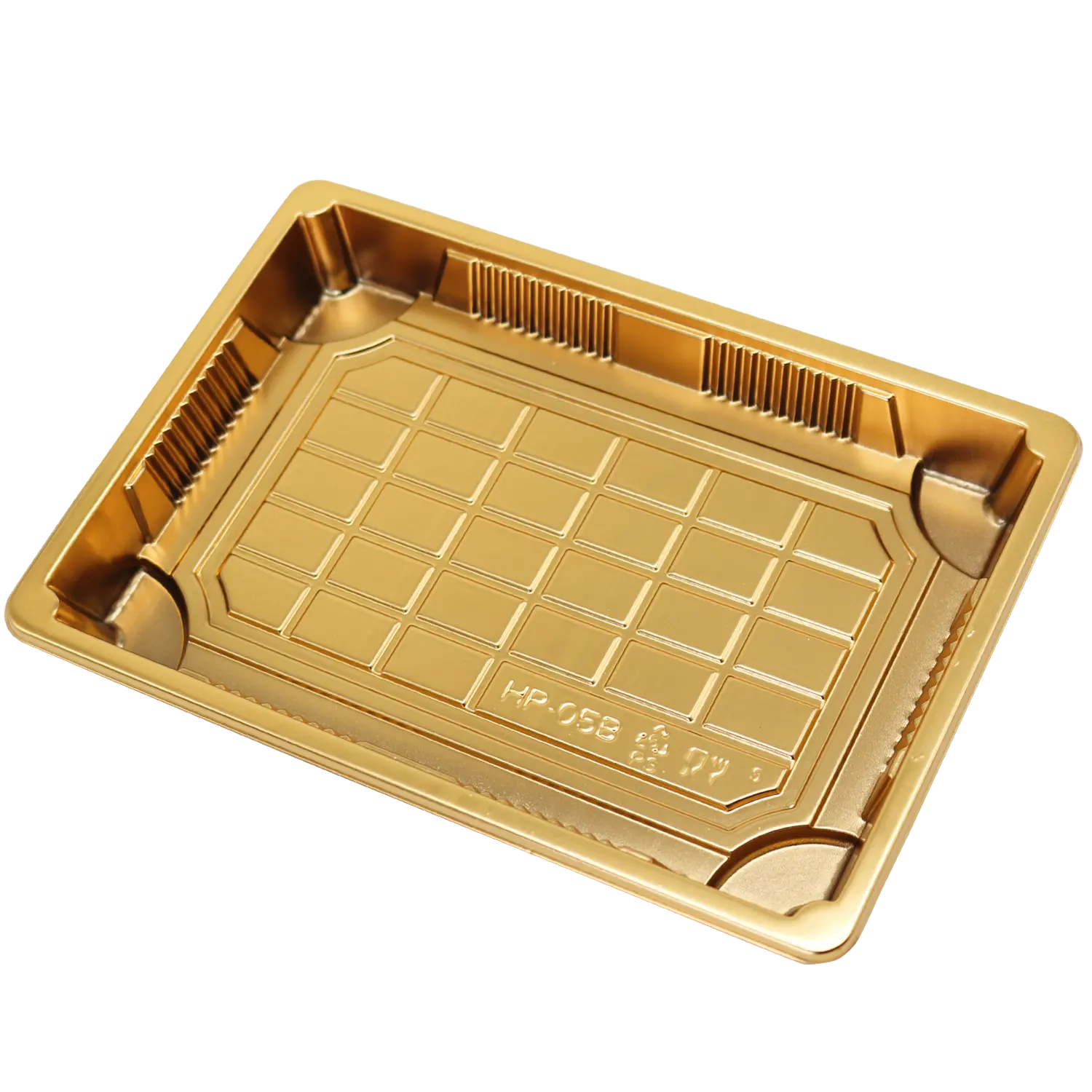 Disposable Food Container Golden Sushi Tray Plastic Microwave Safe PS With Lid