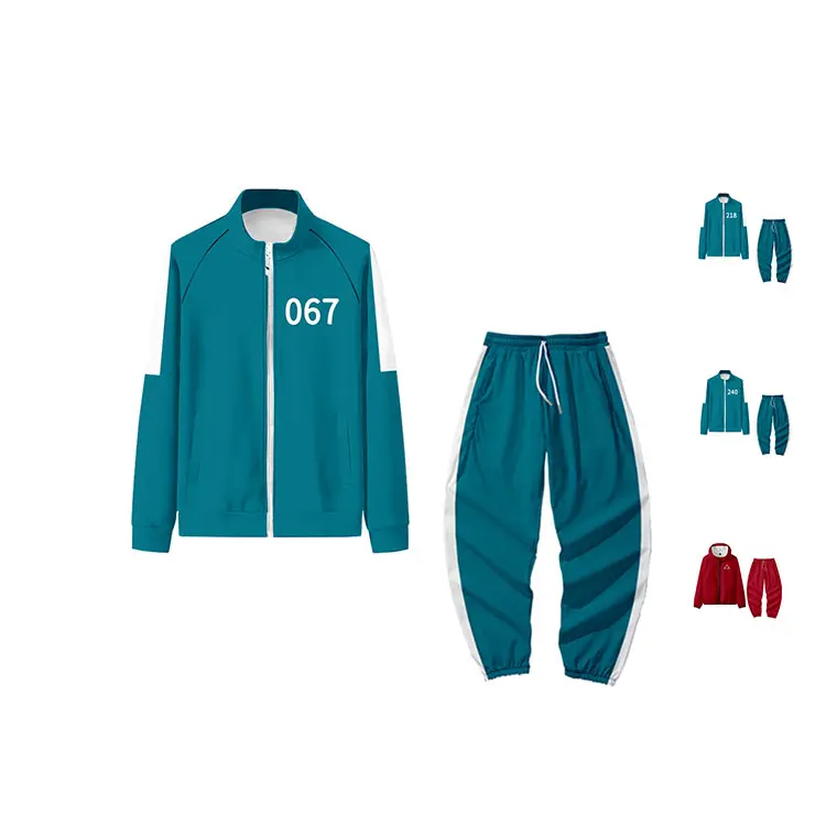 ready to ship squid game costume set 067 men's jacket li zhen coat pants two piece squid game tracksuit