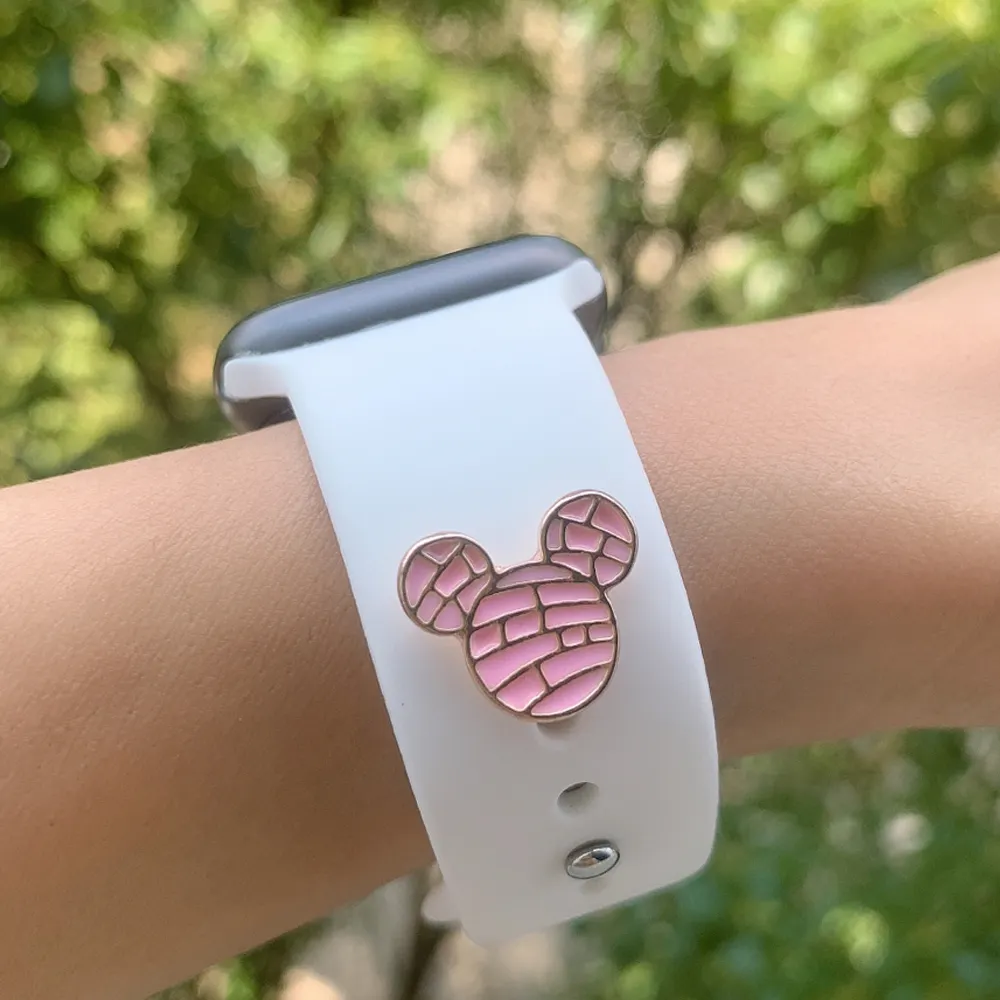 Custom Metal Charms Stub Accessories For Apple Watch Band, Cute Cartoon Design Decorative Ring for iWatch band Series 6