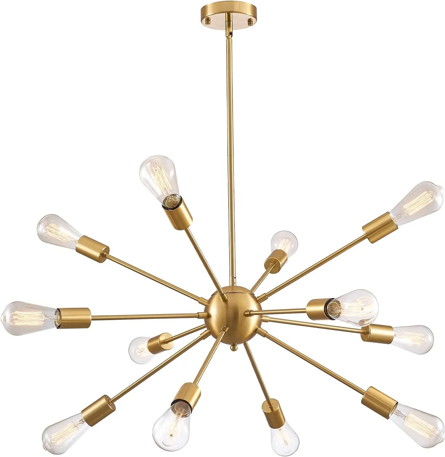 Высококачественная Роскошная Современная Золотая Подвесная лампа середины века, мебель, освещение, люстра, 12 лампочек