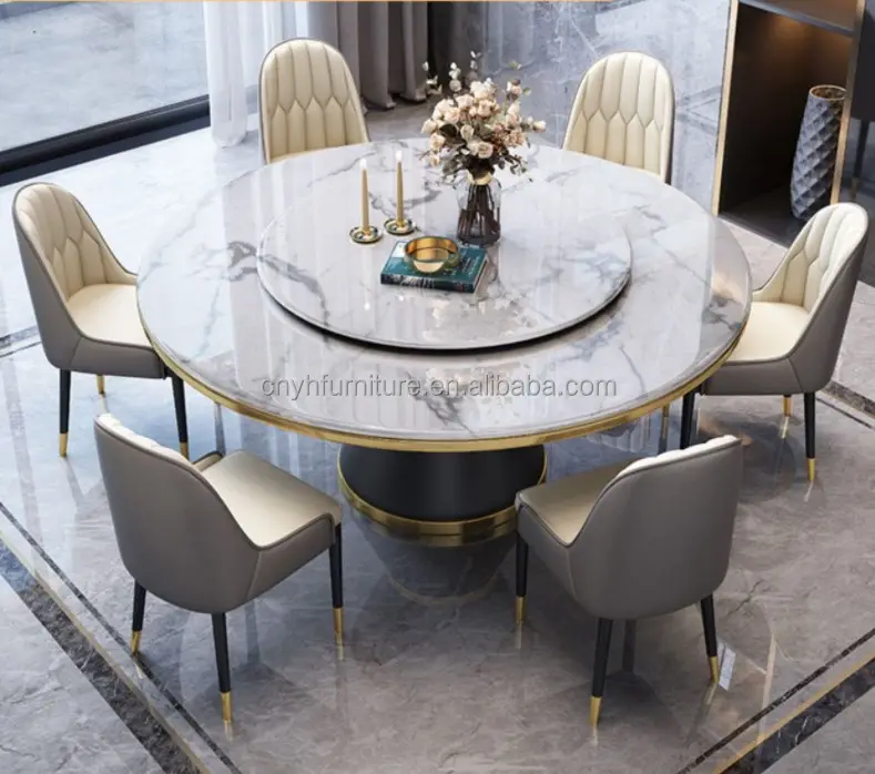 Круглый мраморный роскошный обеденный стол, набор мебели для столовой, обеденный стол, набор ковриков, круглый обеденный стол, распродажа