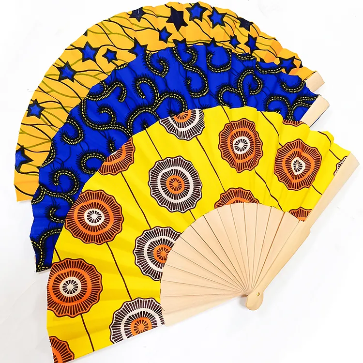 Handmade Print Customized African Fan,Vintage Bamboo Hand Fan