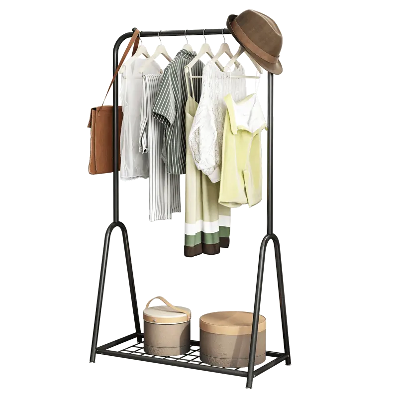 Portable Entryway Hall Bedroom Metal Gold Drying Clothes Hanger Porte Manteau Standing Coat Rack Hat and Coat Stand