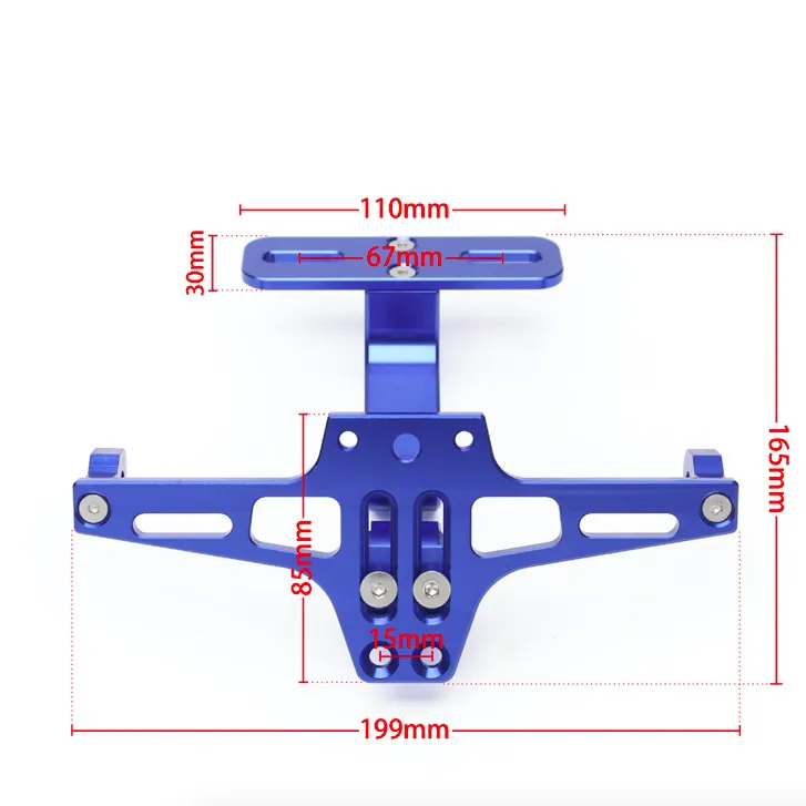 Качественный Универсальный алюминиевый кронштейн для крепления номерного знака CNC с подсветкой для мотоцикла
