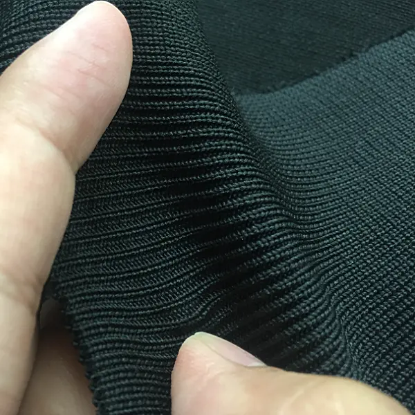 95% polyester 5% spandex collar rib flat knit fabric