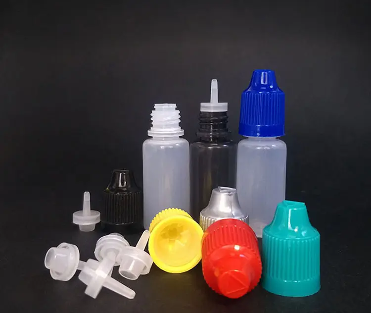 30 Ml /60ml/100ml/120ml Black Pe E Liquid Vape E Juice Bottle With Twist Cap Clear Plastic Dropper Bottles