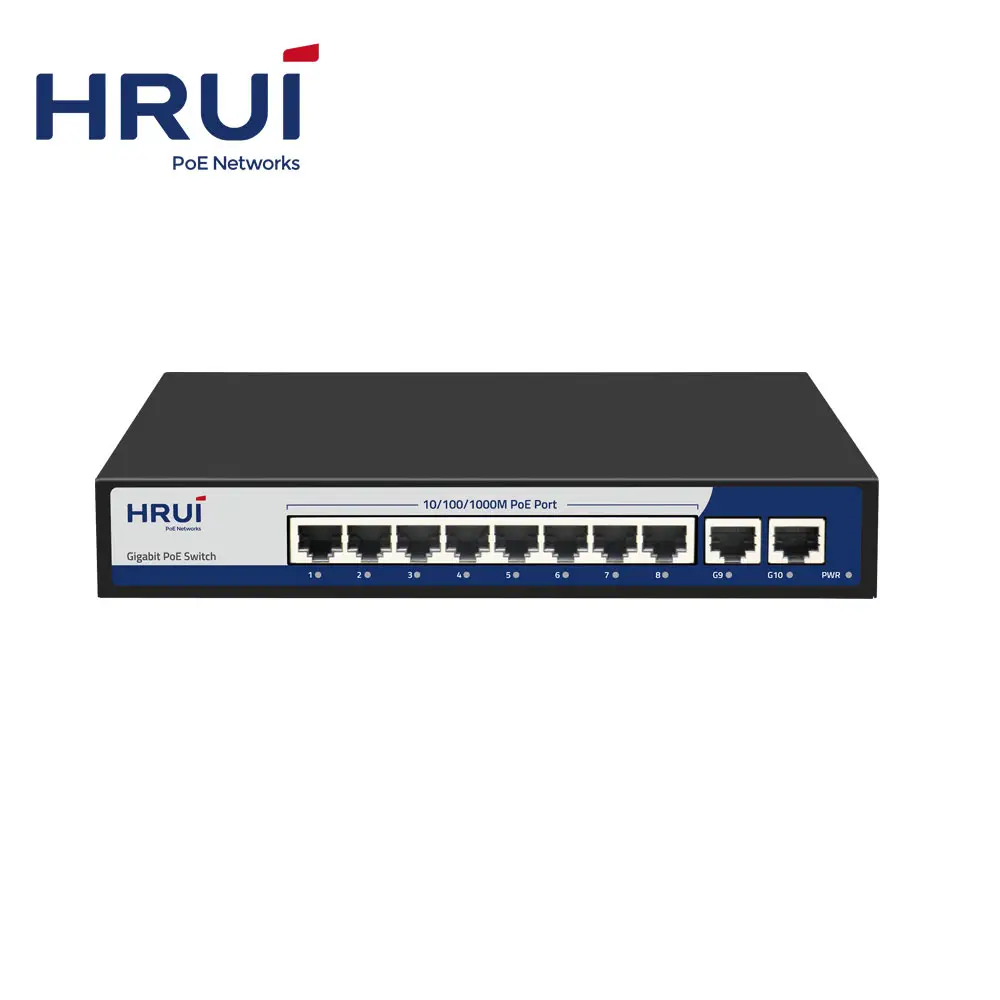 Hot Sale Good Price 48V 120W 2 Uplink Gigabit Ethernet POE Network with 8 Port