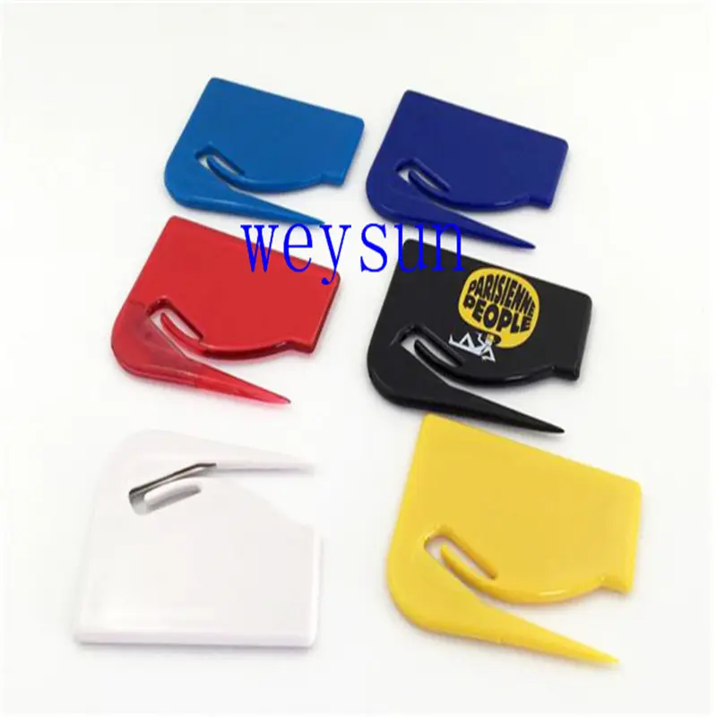 Durable Plastic Letter Mail Envelope Opener Mini Letter Knife Office Equipment Safety Paper Guarded Cutter Blade