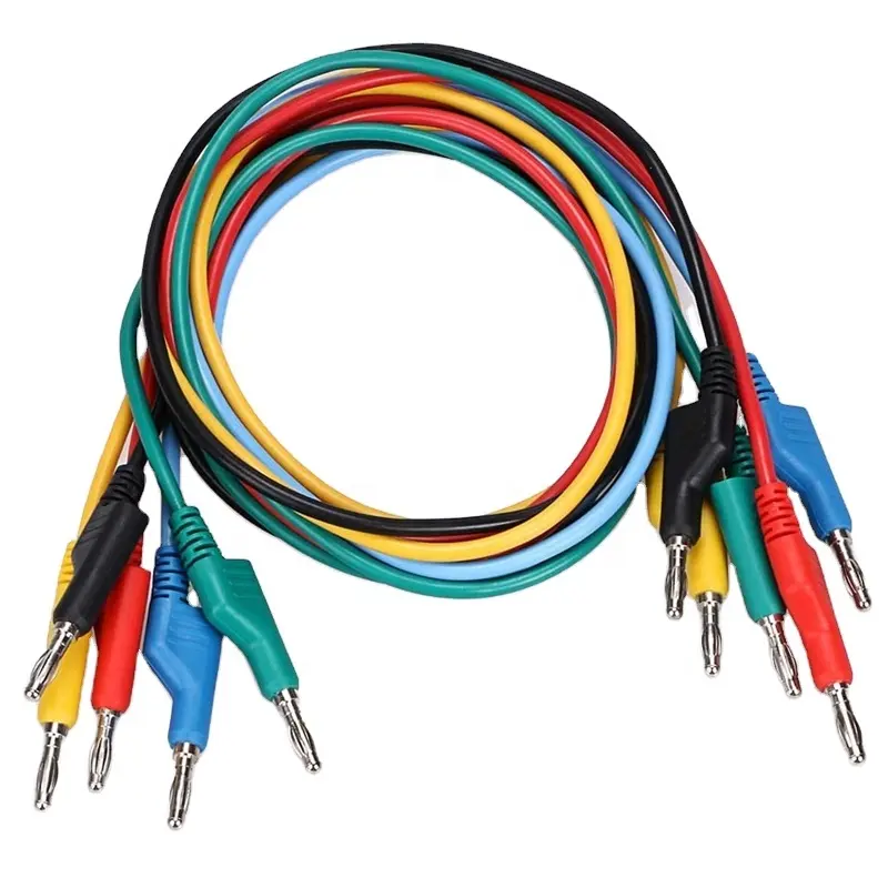 High Quality 5 Colors Dual 4mm Stackable Banana to Banana Plug Test Lead Set for Multimeter