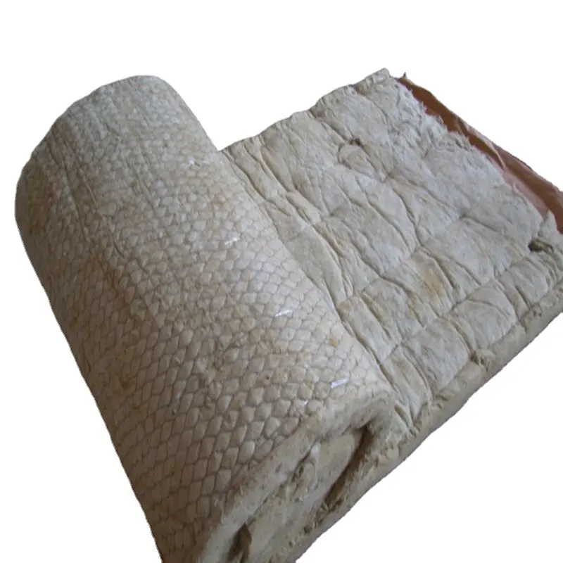 Высококачественные недорогие теплоизоляционные материалы 50 мм 100 кг/м3 одеяло из каменной ваты/рулон/Войлок с проволочной сеткой для промышленности