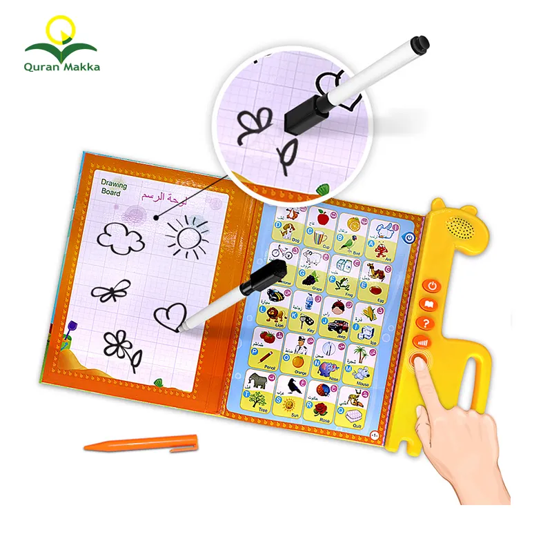 Электронная книга с сенсорной ручкой для детей, устройство для изучения звука и обучения в английском и арабском стиле для раннего развития детей