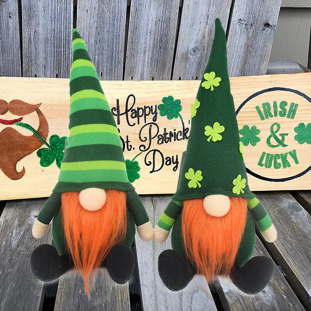 Handmade Decorative St Patricks Irish Ornament Saint Patrick Day Decor Leprechaun Scandinavian Gnome