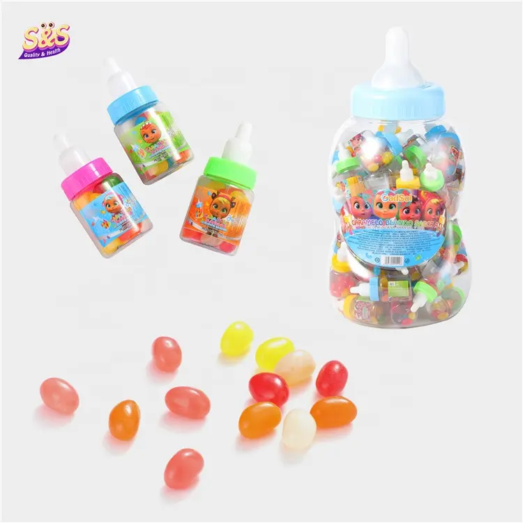 Baby bottle shaped individual package colourful sweetness jelly beans candies for children's day