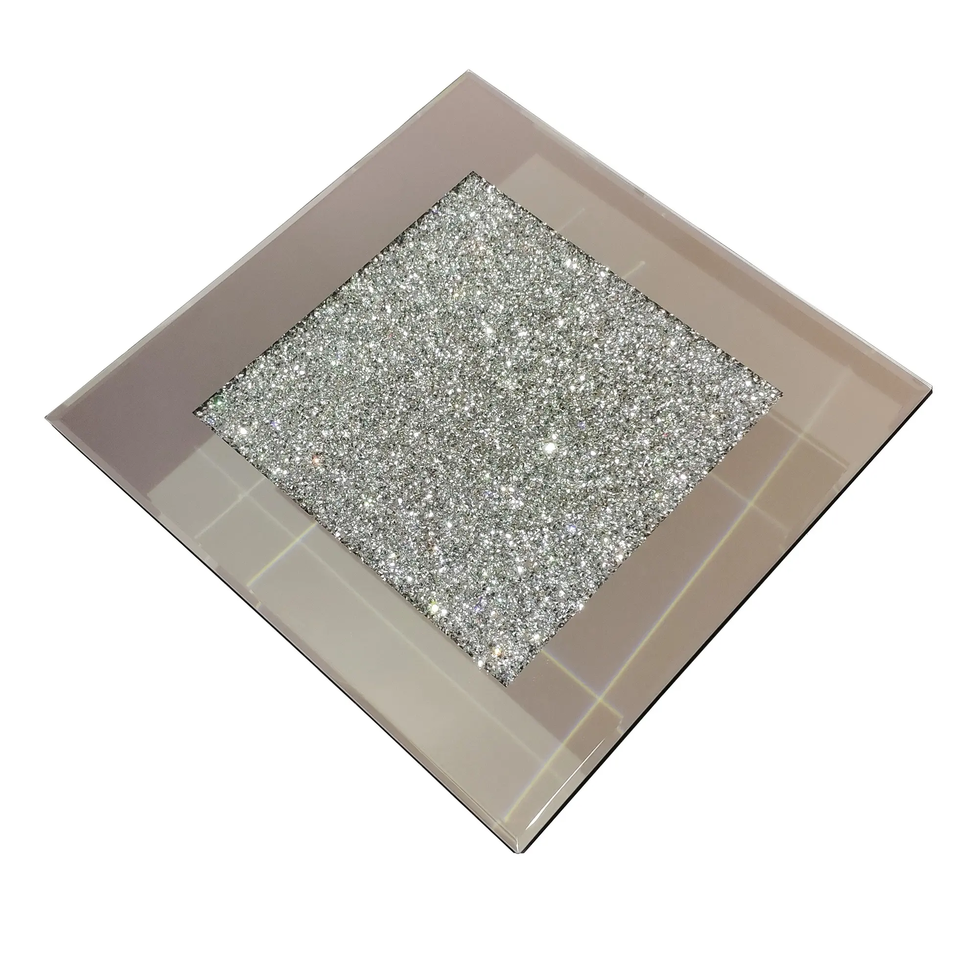 Diamond Crystal Jewel Mirror Glass Coaster 30 x 30cm Cup Placemat Mirror Coaster