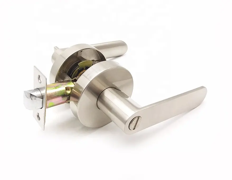 Keyed Entry Lever Lock for Exterior Door and Front Door Heavy Duty Lever Door Lock Handle Satin Brass Finish