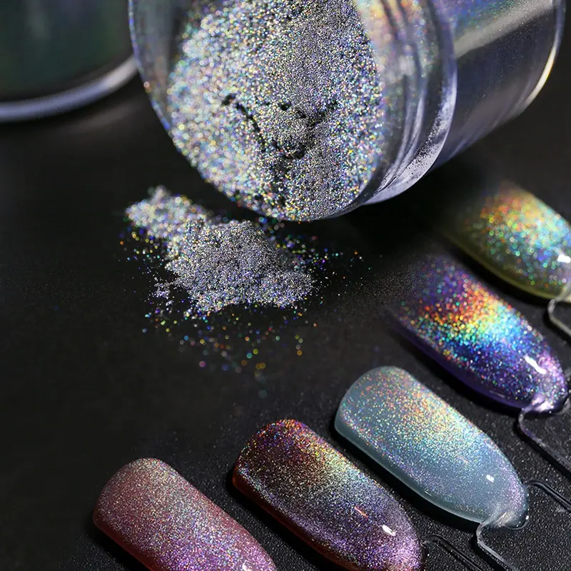 Ultra Fine Color Shift Magnet Cat Eye Holographic Pigment, Magnetic Nail Use Laser Holographic Powder