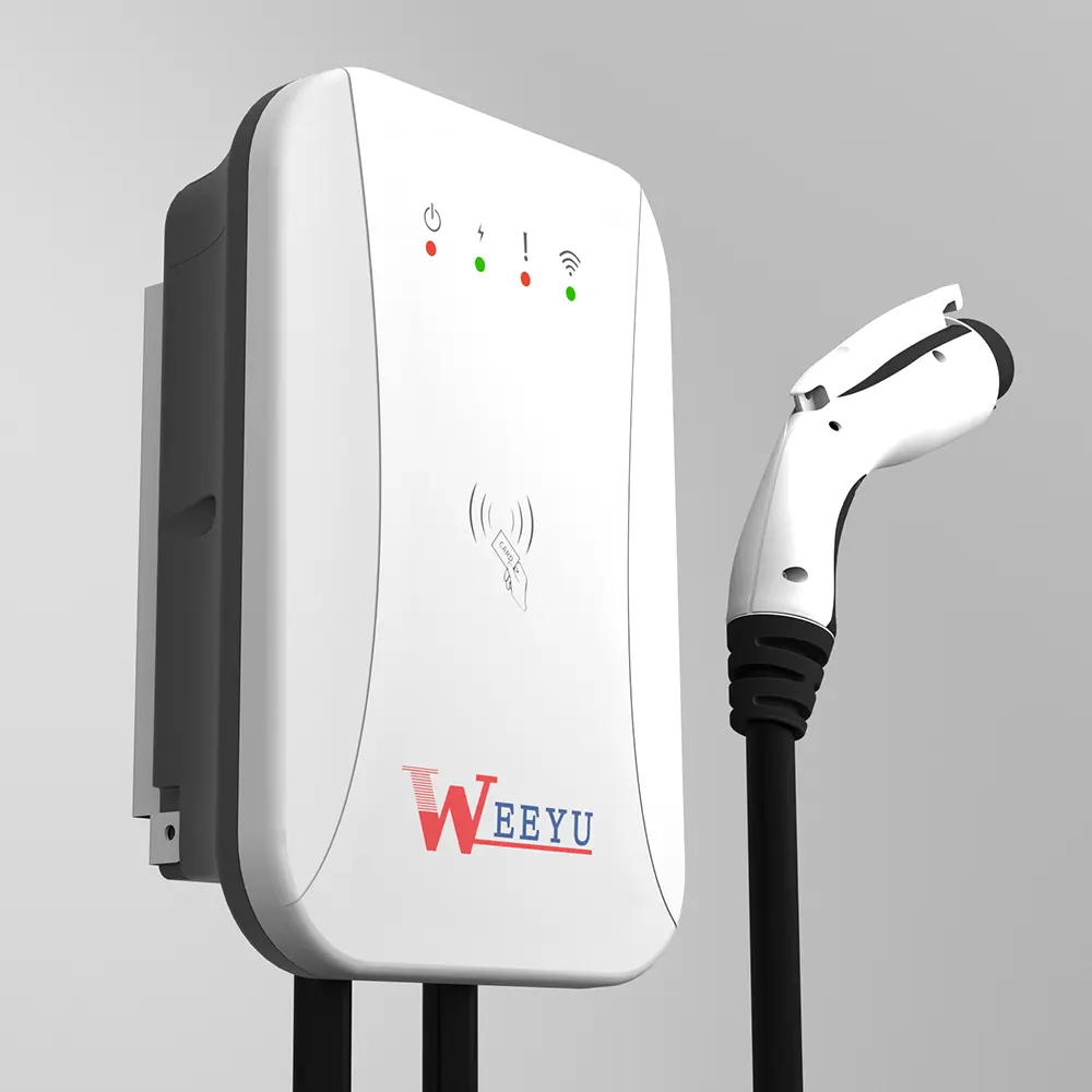 Waterproof IP65 Electric Car Charging WallBox 1-phase EV Charger Station UL certified  APP smart charge  LEVEL 2