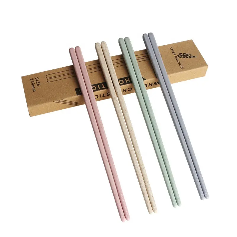 Resuable eco friendly wheat straw chopsticks set for kids