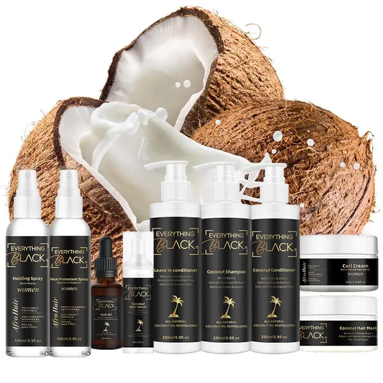 Органический шампунь для волос от производителя, натуральное кокосовое масло для женщин афро-черного цвета, витамины, товары для ухода за волосами