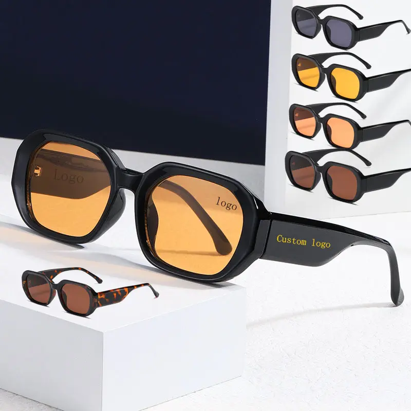 Лидер продаж, прямоугольные винтажные маленькие квадратные солнцезащитные очки Y2k с индивидуальным логотипом, женские роскошные Винтажные Солнцезащитные очки с защитой от ультрафиолета для мужчин