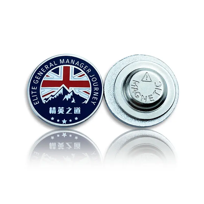Custom metal lapel pin logo personalized hard enamel magnet brooch