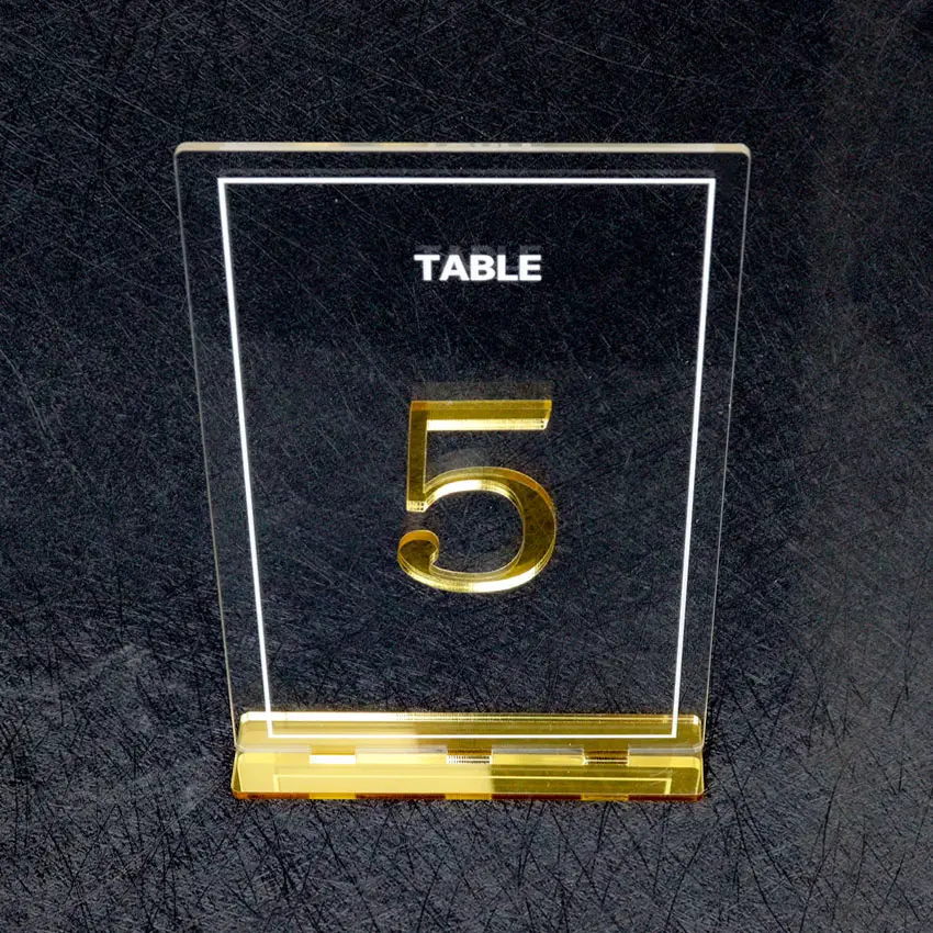 Зеркало для визиток на заказ, прозрачный Свадебный стоячий акриловый свадебный стол с номером