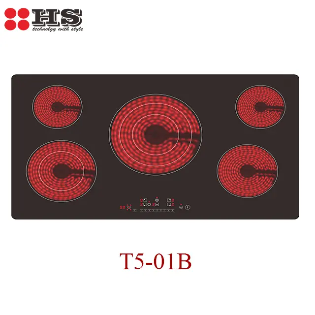 5 burner Ceramic Hob five burner hot plate sense touch controlcrystal