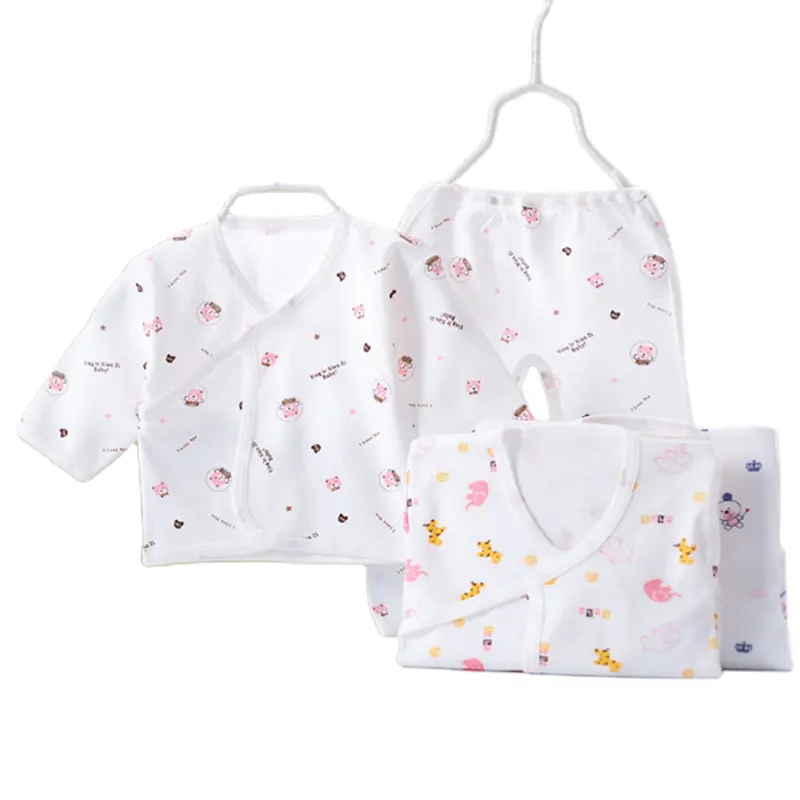 0-3 Month Newborn Baby Clothes Set Wholesale Cotton Bandage Baby 2pcs Clothes Set