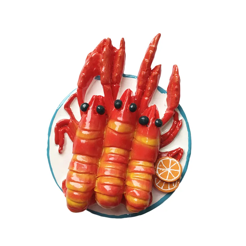 Wholesale Promotional Gifts 3D Seafood Shape Mini Fake Food Fridge Magnets Custom Made