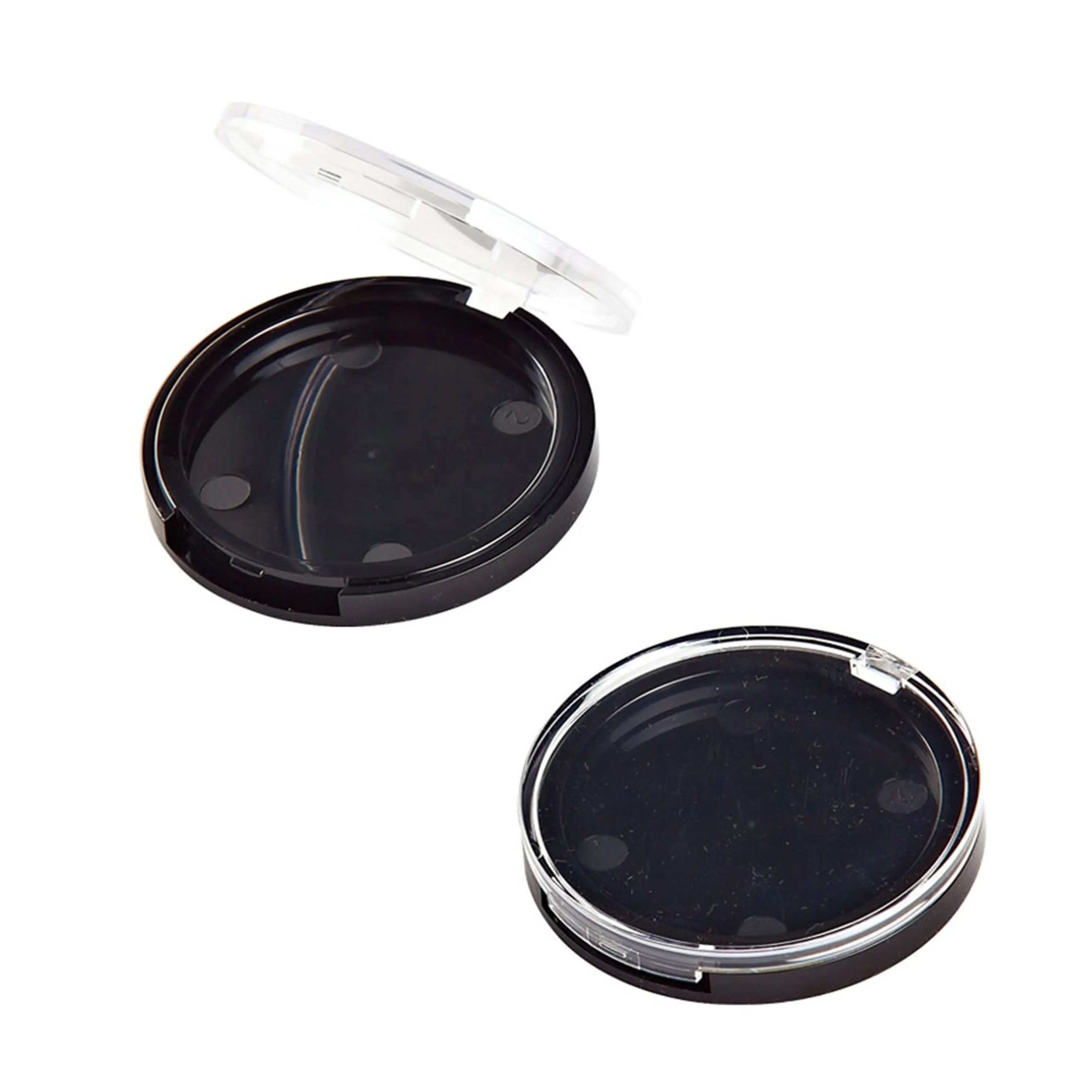 Прозрачная блестящая круглая коробка с зеркалом пустые косметические классические чехлы упаковка Румяна компактный чехол для пудры