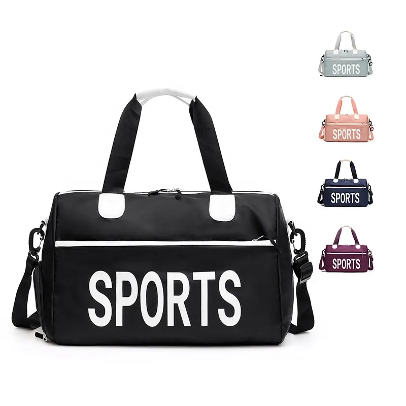 Waterproof Oxford Sports Gym Tote Bags With Pocket And Shoes Compartment Lightweight Single Shoulder Travel Bag For Women Men