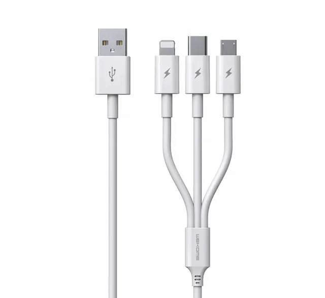 5A 1.3M 3 In 1 For Phones On Stock Super Fast Charging Data Cable Type-C Micro Iphone Cable