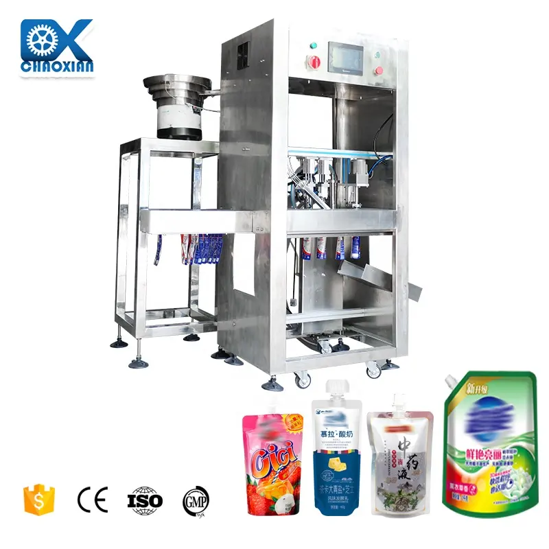 10-100ml Double Nozzles Automatic Liquid Small Spout Pouch Juice Bag Filling Capping Machine