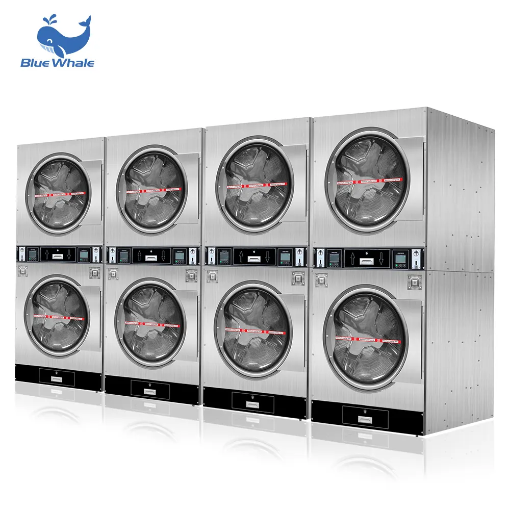 High grade commercial coin laundry machines washing machine laundry coin operated stacked washer and dryer coin operate