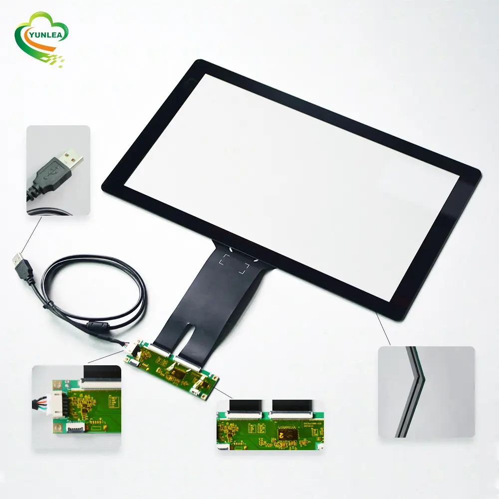 Screen 10.1,12.1,15,15.6,17,18.5,19,21.527,32,43,55,65 inch PCAP Touch glass USB Screen capacitive touch panel