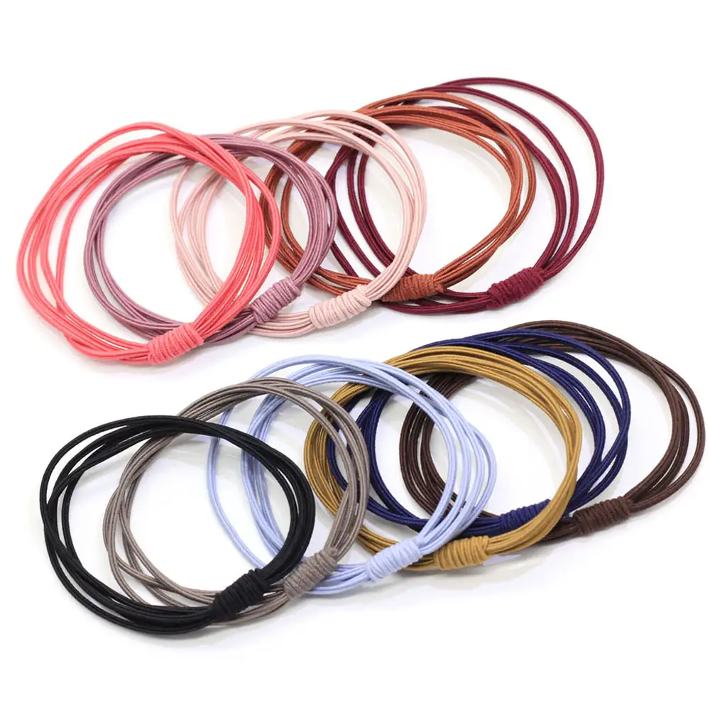 100 Pcs Assorted Colors Elastic Ponytail Holders Hair Accessories Wholesale Lots Stretch Hair Ties Bands Hair Crafts Supplies