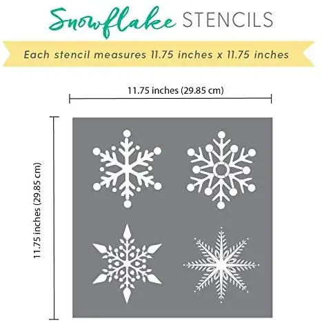 Large Snowflake Stencil Christmas Stencils for Decorating Windows, Walls Reusable Snowflake Stencils