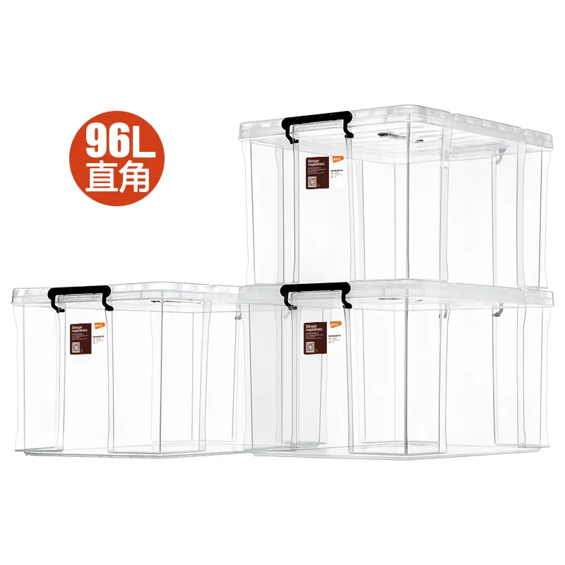 Citylife Large Clear Plastic Bin 10 40 50 70 Gallon Liter Clothes Plastic Box Storage Container Tote with Lid Roller