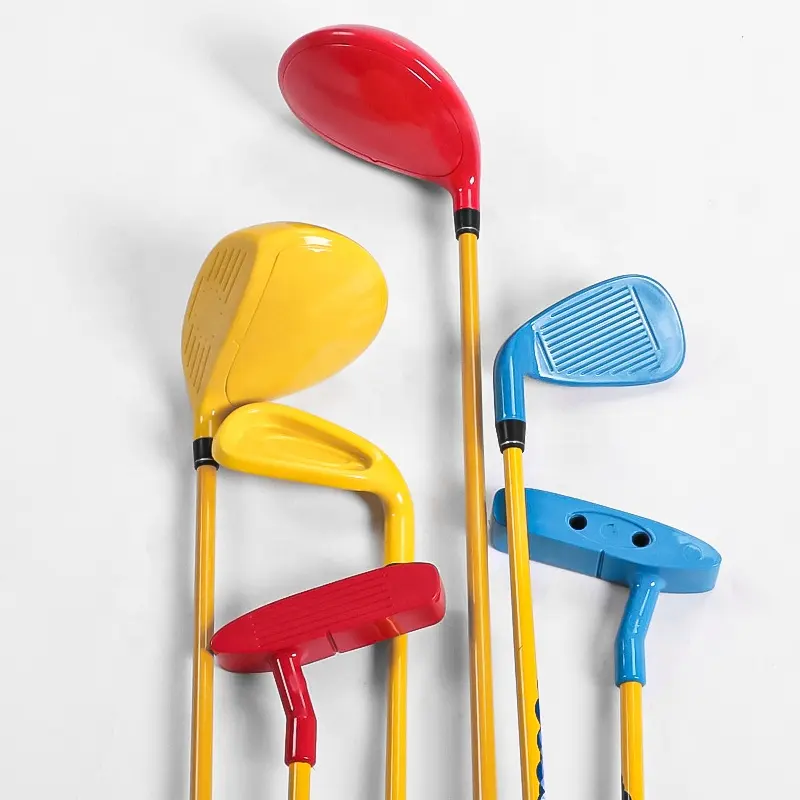 High Quality Durable Plastic Junior Golf Practise Sets Complete Blue Red Yellow Kids Golf Club Set
