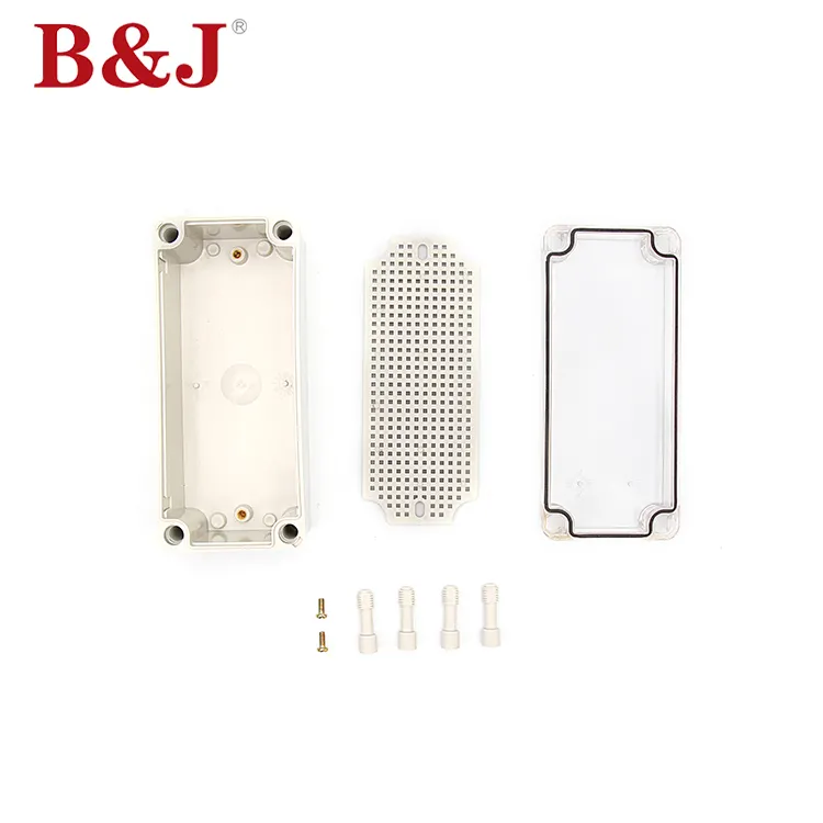 B&J 80x180x70mm Water-Proof Transparent Abs Plastic Enclosure Cable Electrical Connection Case Box