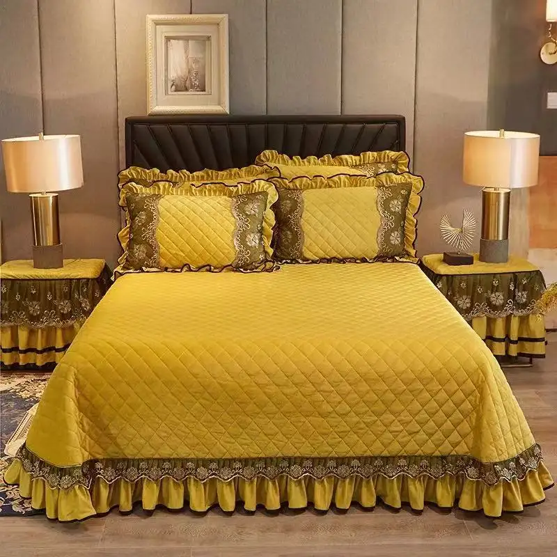 cotton polyester luxury bed skirt and bed cover ruffle sheets and floral bed skirts set home