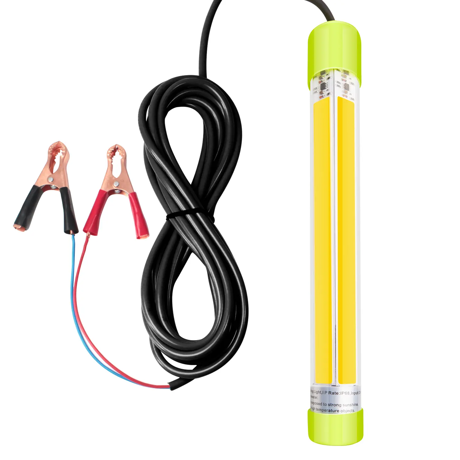 60W Fish Attractor Lamp IP68 Water Resistant LED Lure 15m Underwater fishing light 12v