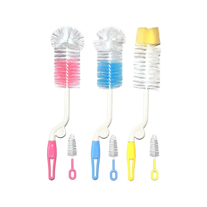 PP handle nylon materials baby feeding bottle brush