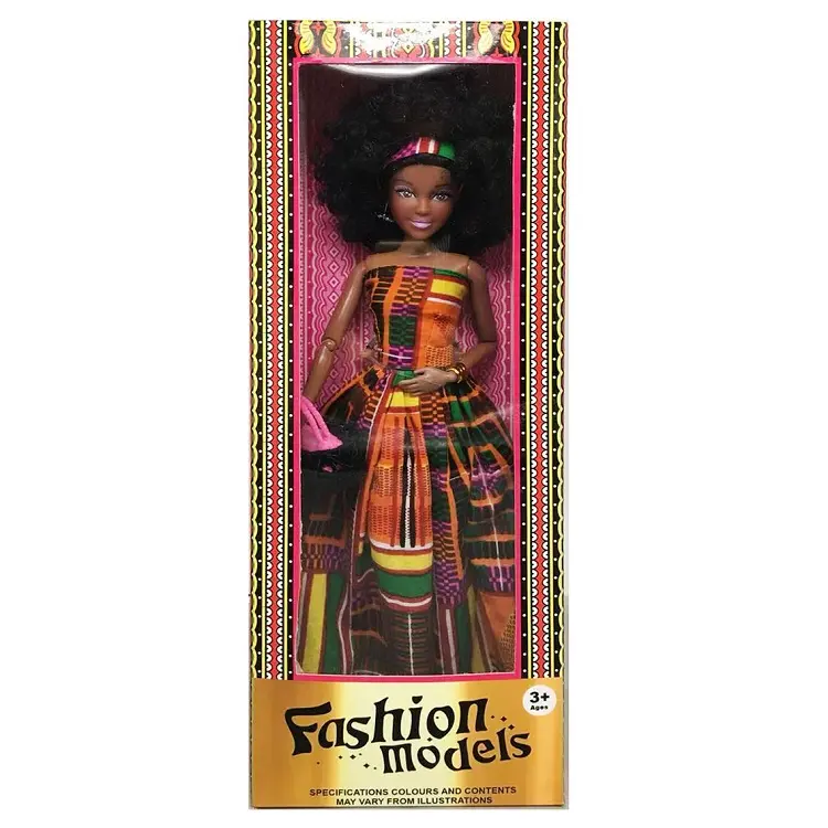 Hot selling 12.5 inch fashion models girl doll toy black african dolls with 4 styles