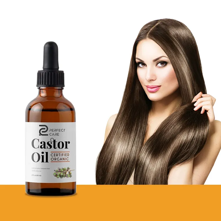 100% Pure Organic Cold Pressed Essential Oils Hair Growth Eyebrow Lash Treatment Hydrogenated Castor Oil