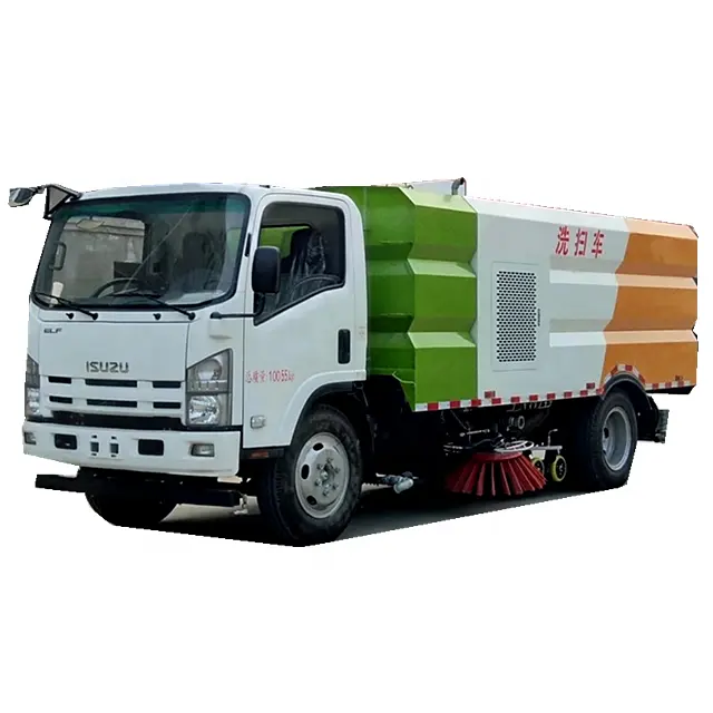 I-suzu 700p 4*2 190HP Multifunctional Sweeper and Washer Cleaner car 10tons Self Dump Road Washing and Sweeping Truck