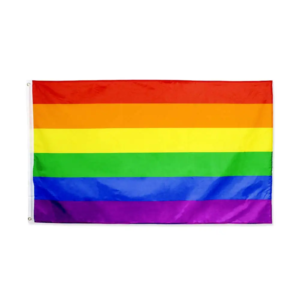 Hot Customized Rainbow Flag Fabric 6 Stripes 3x5 FT 90x150cm Gay flag Polyester Lesbian Gay Pride Flag LGBT For Decoration