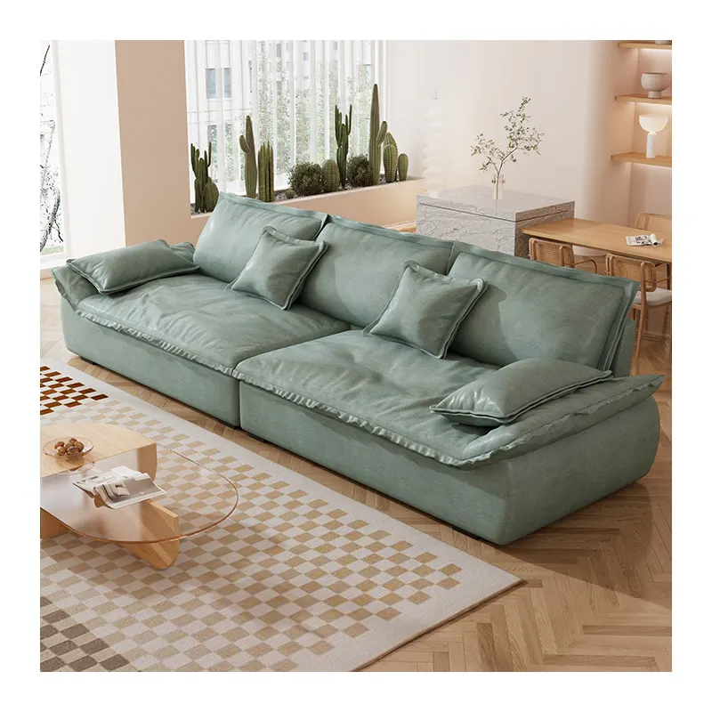 Фабричный изготовленный на заказ минималистский технологичный тканевый диван для гостиной небольшая квартира современный простой трехсветный роскошный парусный диван
